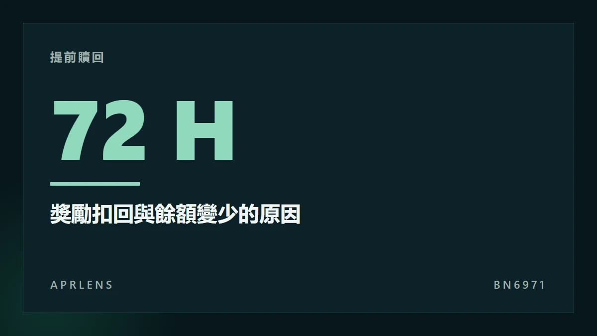 提前贖回 Simple Earn：獎勵扣回、72 小時與餘額變少的原因