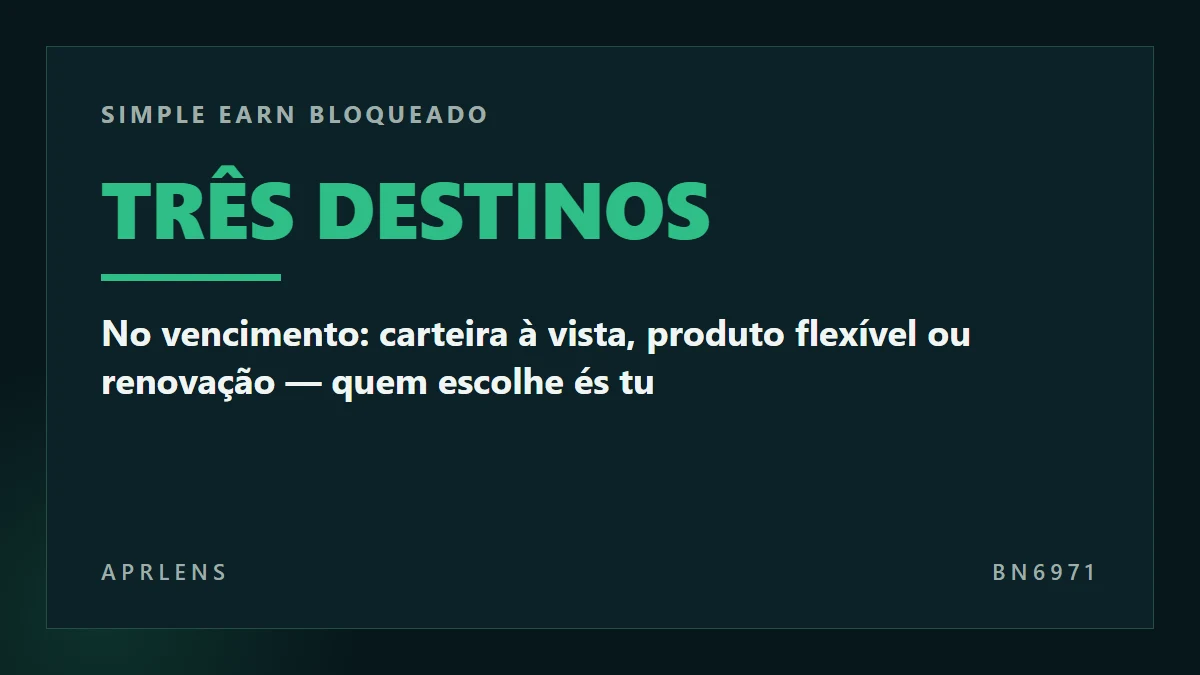 Vencimento do produto bloqueado da Binance: para onde vai o dinheiro?