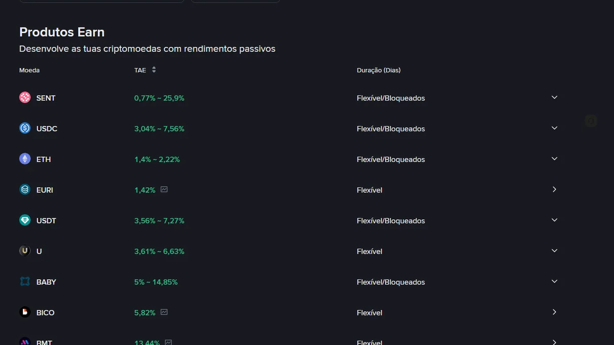 Histórico do Binance Simple Earn: conferir recompensas e resgates